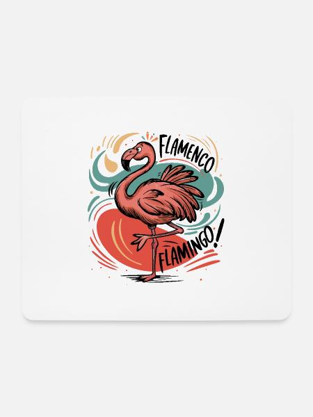 Flamenco-Flamingo - Mousepad (Querformat) - Weiß