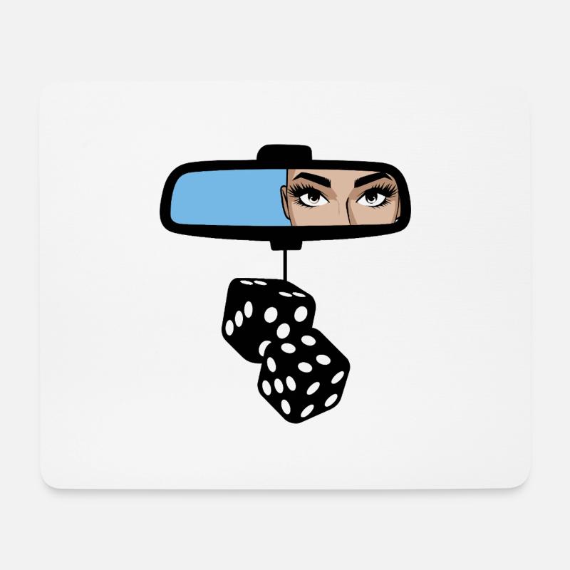 Rückspiegel Augen - Mousepad (Querformat) - Weiß
