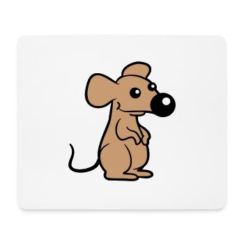 Maus Große Nase Mäuschen Kleine Ratte Nager Süß - Mousepad (Querformat) - Weiß - Vorne