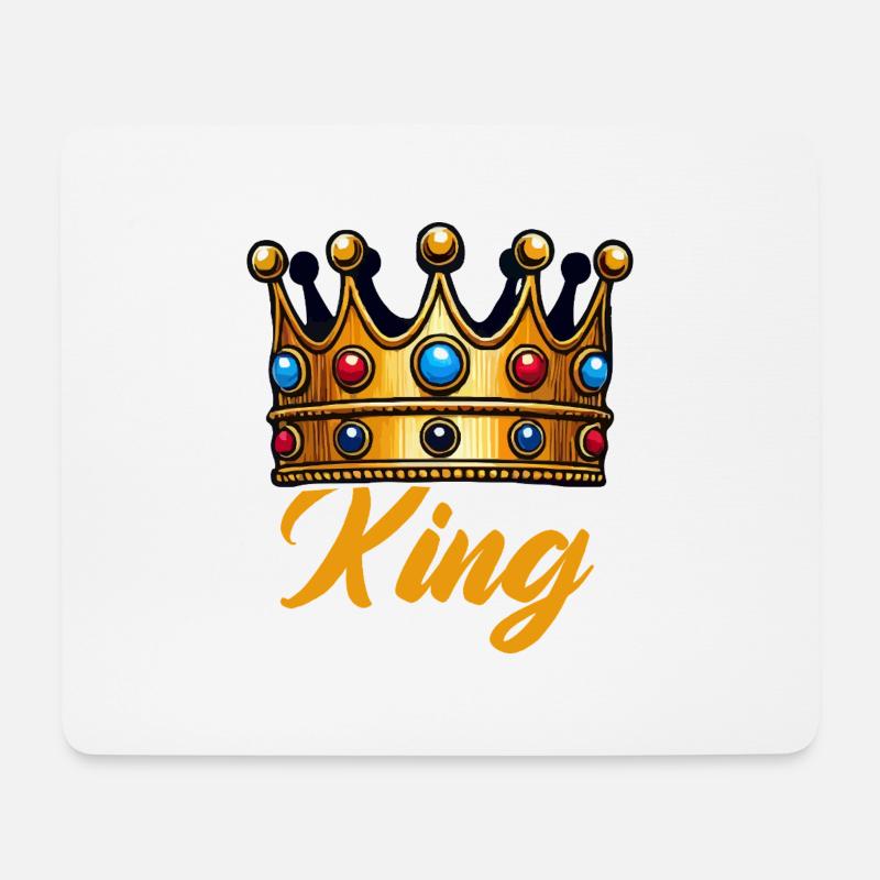 krone könig - Mousepad (Querformat) - Weiß