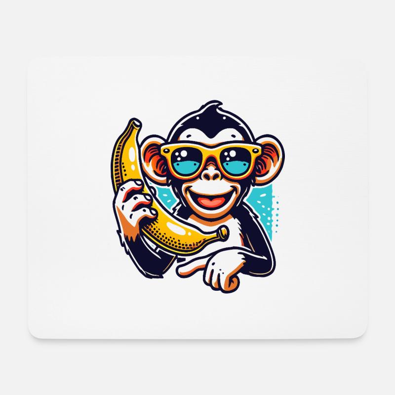 Affe - Mousepad (Querformat) - Weiß