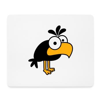Rabe Comic Vogel steht guckt lustig Cartoon Humor - Mousepad (Querformat) - Weiß - Vorne