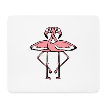 Flamingo couple in love two friends team love - Mouse Pad (horizontal) - white - Front