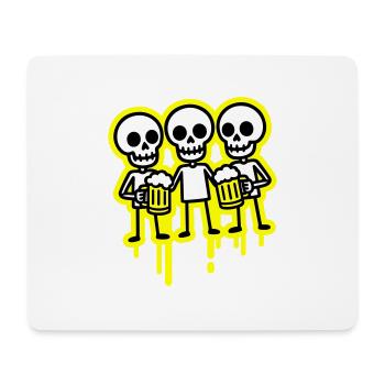Party Crew Skeleton Bière - Tapis de souris (format paysage) - blanc - Devant