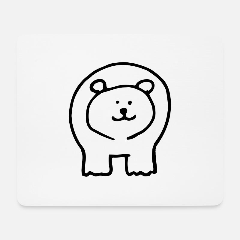 Bär vorne T-Shirt - Mousepad (Querformat) - Weiß
