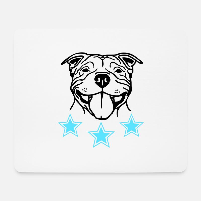 stafford © - www.dog-power.nl - Mousepad (Querformat) - Weiß