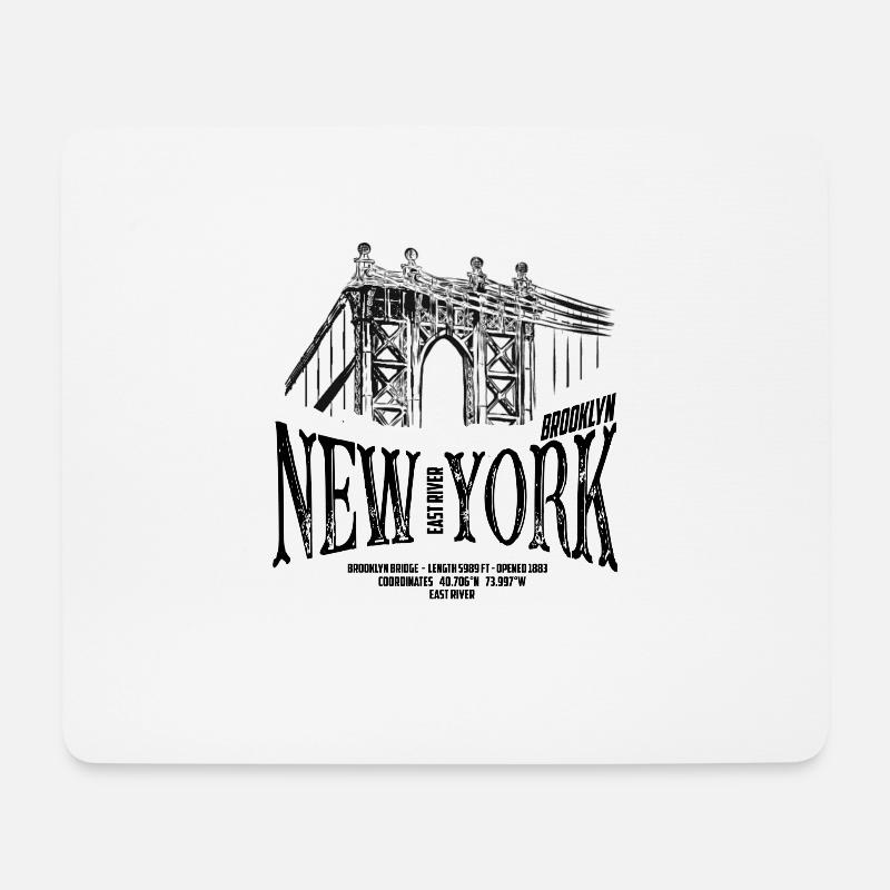 New York - Brooklyn Bridge - Mousepad (Querformat) - Weiß