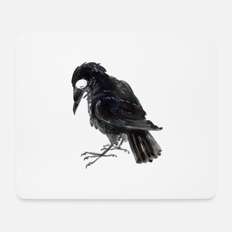 Rabenkrähe 3 - Mousepad (Querformat) - Weiß