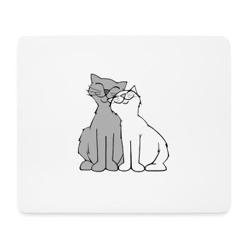 Amour du chat - Tapis de souris (format paysage) - blanc - Devant