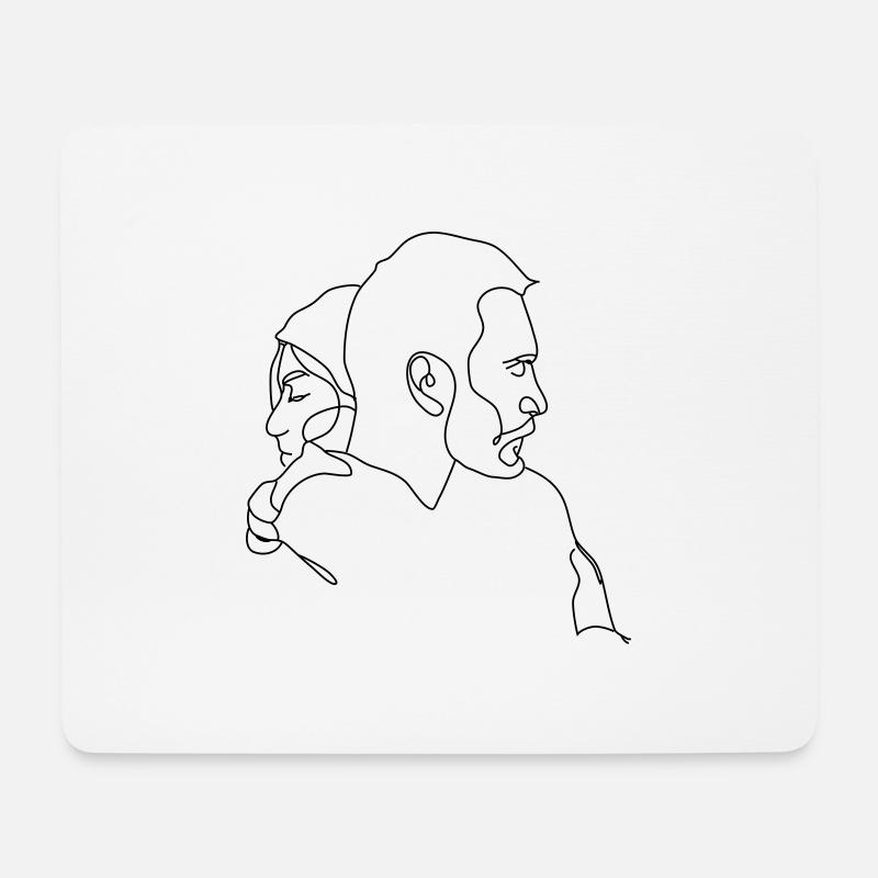 Umarmung - Mousepad (Querformat) - Weiß