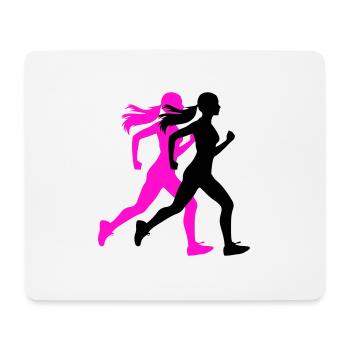Running Marathon Frau Symbol - Mousepad (Querformat) - Weiß - Vorne