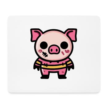 Schwein Halloween Comic Zombie - Mousepad (Querformat) - Weiß - Vorne