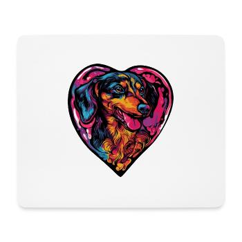 Teckel BlaireauChien Coeur Amour - Tapis de souris (format paysage) - blanc - Devant