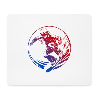 Silhouette de snowboard colorée - Tapis de souris (format paysage) - blanc - Devant