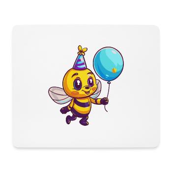 Abeille Anniversaire Bébé - Tapis de souris (format paysage) - blanc - Devant