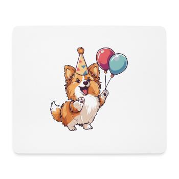 Border Collie Chiens Anniversaire Bébé - Tapis de souris (format paysage) - blanc - Devant