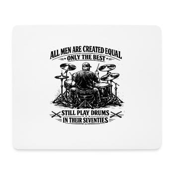 Batteur 70 Ans Musique Humour Cadeau Anniversaire - Tapis de souris (format paysage) - blanc - Devant