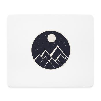 logo de montagne dans la nuit étoilée - Tapis de souris (format paysage) - blanc - Devant