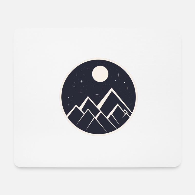 Logo "Berg in Sternennacht" - Mousepad (Querformat) - Weiß