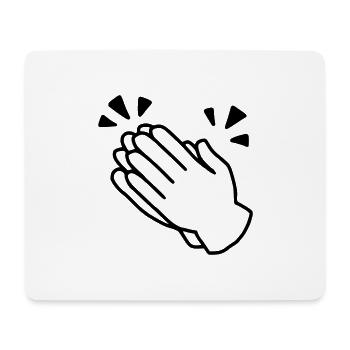 Emoji Applaus Skizze schwarz - Mousepad (Querformat) - Weiß - Vorne