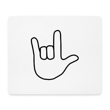 Emoji je t’aime esquisse noir - Tapis de souris (format paysage) - blanc - Devant