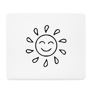 Sonne Zeichnung Natur Skizze schwarz - Mousepad (Querformat) - Weiß - Vorne