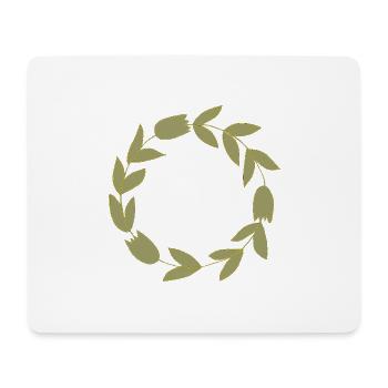 Elegante Blätterkranz Illustration in gold - Mousepad (Querformat) - Weiß - Vorne