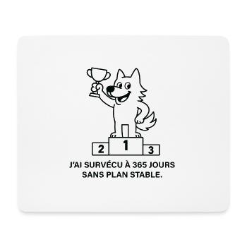 Loup vainqueur sans plan stable - Tapis de souris (format paysage) - blanc - Devant