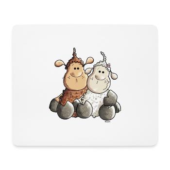 Funny Love Sheep - Mouse Pad (horizontal) - white - Front