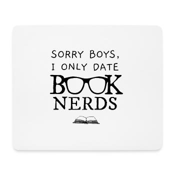 Rat de lecture Ver de bibliothèque Sort only date book nerds - Tapis de souris (format paysage) - blanc - Devant