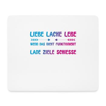Liebe Lache Lebe lustiger Spruch - Mousepad (Querformat) - Weiß - Vorne