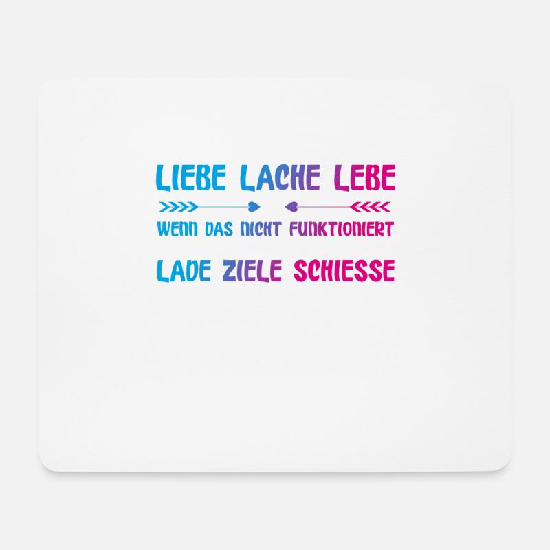 Liebe Lache Lebe lustiger Spruch - Mousepad (Querformat) - Weiß