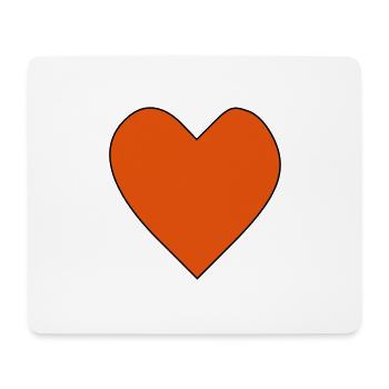 Grand coeur rouge. Heart - Tapis de souris (format paysage) - blanc - Devant