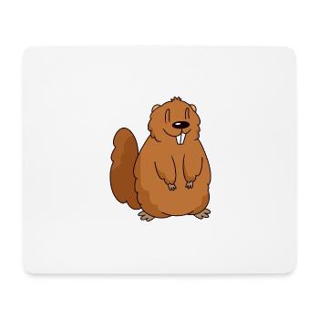 Une douce marmotte comme idée cadeau - Tapis de souris (format paysage) - blanc - Devant