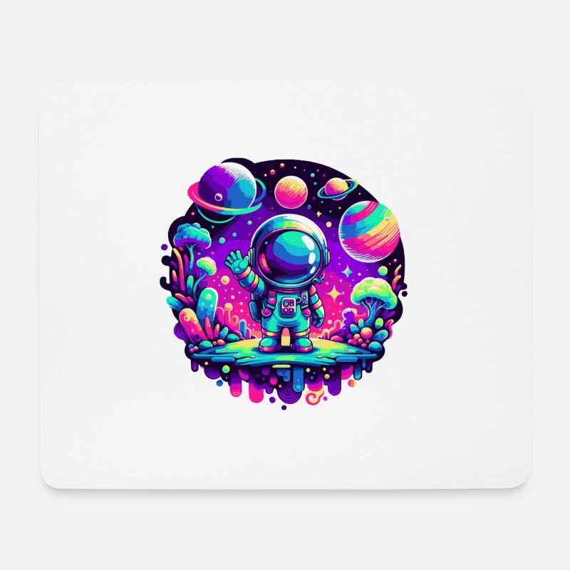 Kleiner Astronaut Pink - Mousepad (Querformat) - Weiß
