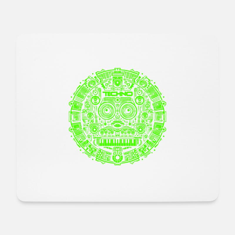 Techno Music Logo - Mousepad (Querformat) - Weiß