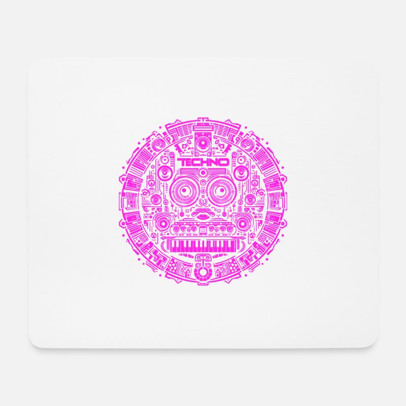 Techno Music Logo - Mousepad (Querformat) - Weiß