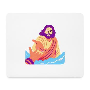 Jesus – Retro Pop Art - Mousepad (Querformat) - Weiß - Vorne