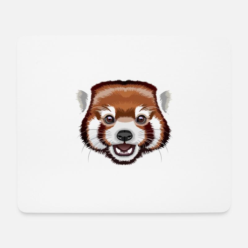 Roter Panda | Pandabär | Ailurus fulgens - Mousepad (Querformat) - Weiß
