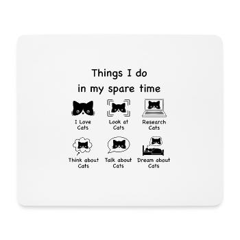 Cats, cats, cats (black) - Mouse Pad (horizontal) - white - Front