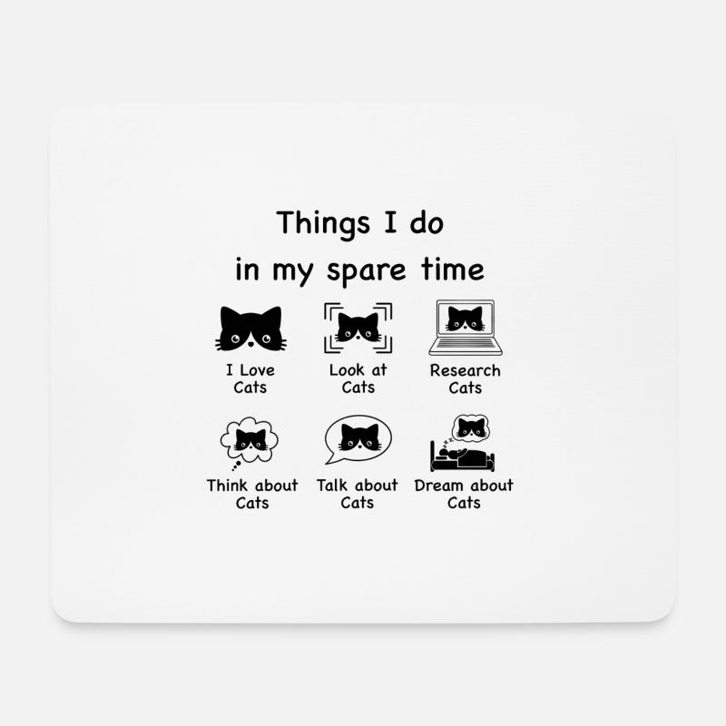 Katzen, Katzen, Katzen (schwarz) - Mousepad (Querformat) - Weiß
