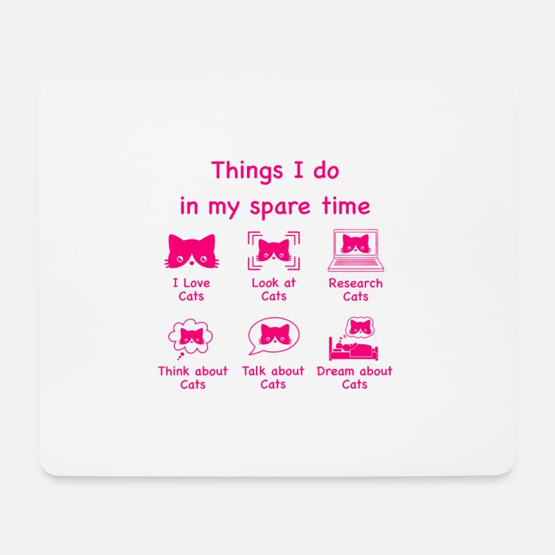 Katzen, Katzen, Katzen (pink) - Mousepad (Querformat) - Weiß