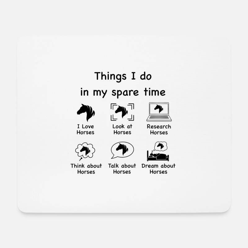 Pferdeliebhaber (schwarz) - Mousepad (Querformat) - Weiß