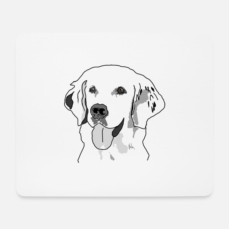 Golden retriever - Mousepad (Querformat) - Weiß
