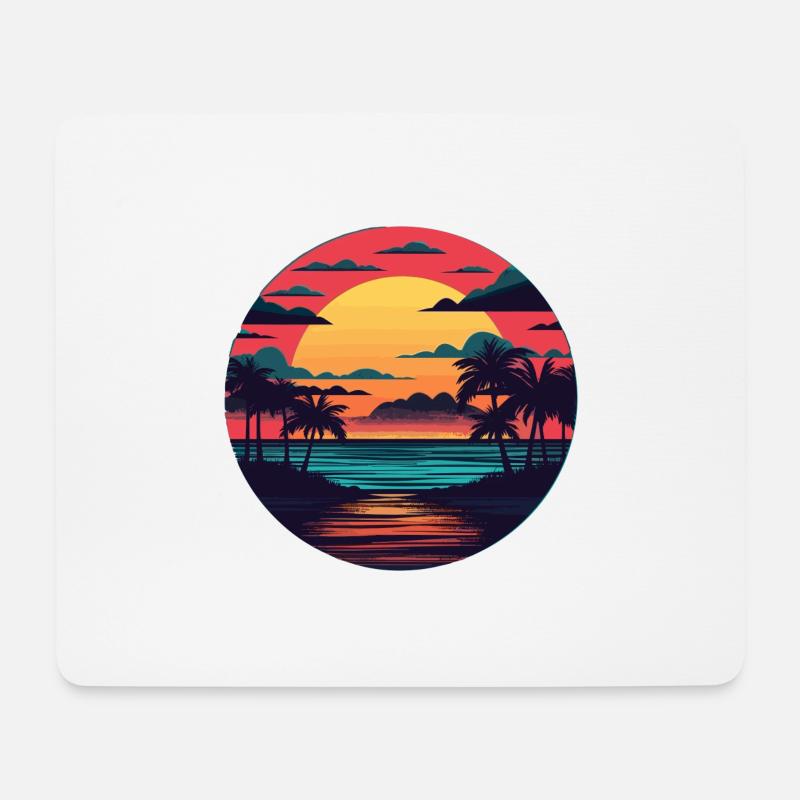 Vintage Sunset Beach - Mouse Pad (horizontal) - white