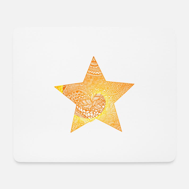 Orange Star - Mousepad (Querformat) - Weiß