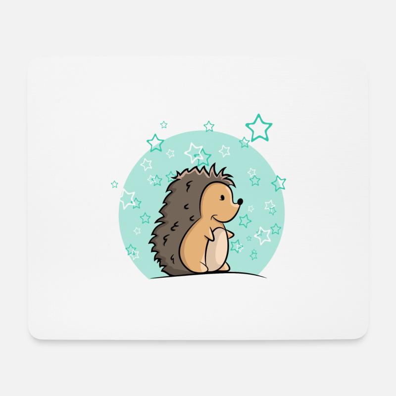 Igel Junge mit Sternen - Mousepad (Querformat) - Weiß
