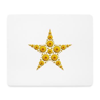 yellow dahlia star - Mouse Pad (horizontal) - white - Front