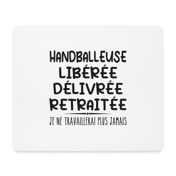 Handballerin feiert ihren Rücktritt mit Humor cadea - Mousepad (Querformat) - Weiß - Vorne