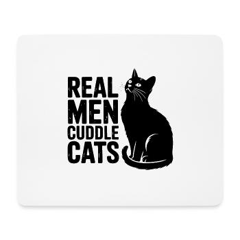 Les vrais hommes câlinent les chats ! Chats Papa Chaton - Tapis de souris (format paysage) - blanc - Devant